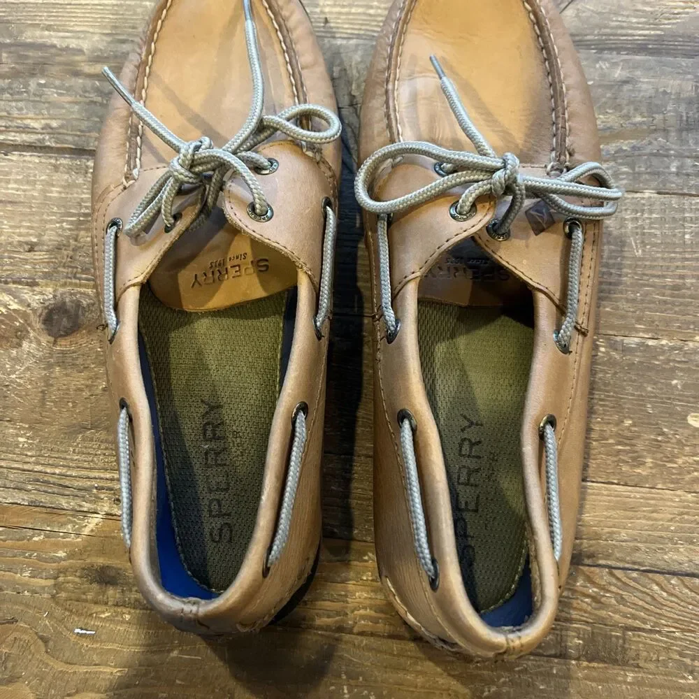 Sperry Top-Sider Boat Shoes Mens 11 BrownLeeward 2 Eye Leather Loafers 0777894